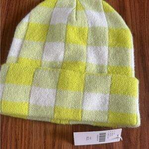 Maeve Yellow & White Checkerboard  Beanie